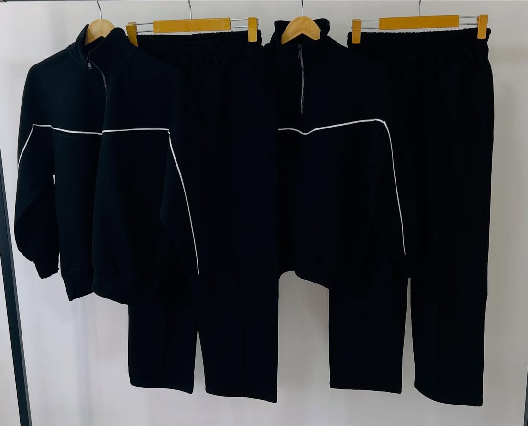 ست بلوز شلوار نیم زیپ مشکی سایز ۳۶ الی ۴۸